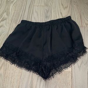 Black Lace Trim Shorts